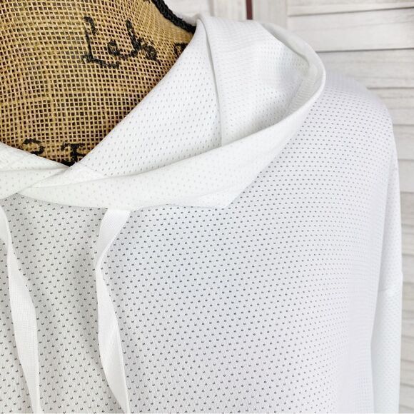 Fabletics Kaia Cropped Hoodie White XL Light Weight Perforated - Picture 8 of 14